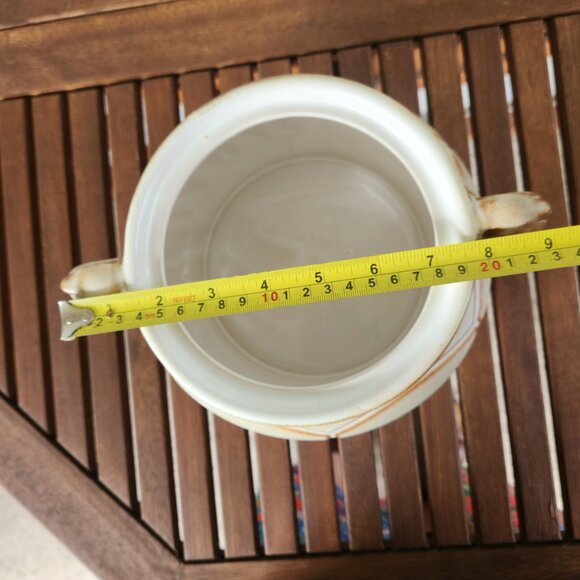 Vintage Canadian Pottery Stoneware Soup Tureen with Lid & Handles, 7" x 9" - Picture 10 of 11